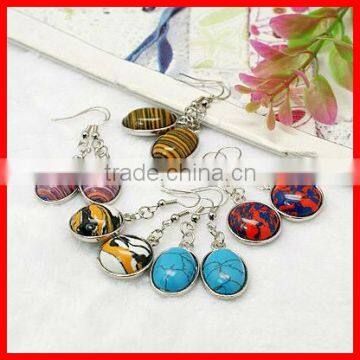 Fashion Big Gemstone Earrings(EJEW-E006-M2)