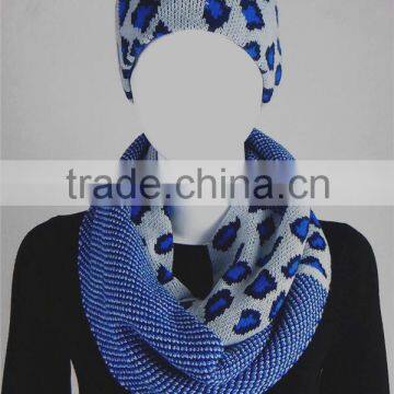 Girls Winter/Fall China factory Acrylic Knitted Hats and Snoods infinity sets