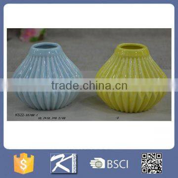 Wholesale products yellow and blue porcelain home goods decorative vase for sale