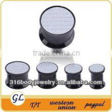 TP01232 surgical steel carbon fiber piercing ear plug