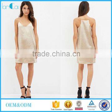 2016 Casual Contemporary Metallic Cami Shift Dress For leisurely Life Women