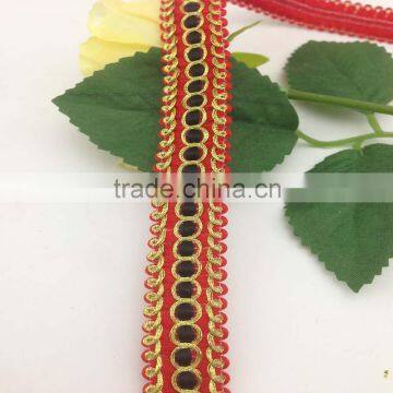 gold red gimp braid lurex sewing royal trimming lace