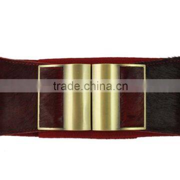 Ladies Classic Design Horsehair Fashion Elastic Pu Ribbon Waist Belt