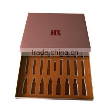 customized fashion luxury wooden rigid display box for cosmetics bottle