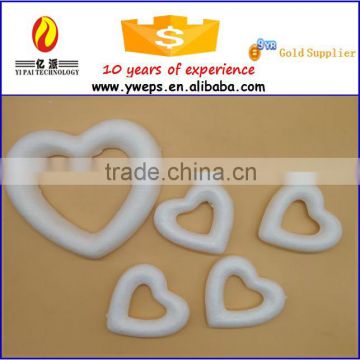 YIPAI Christmas decoration white styrofoam hollow heart/ hollow polyfoam heart for holiday