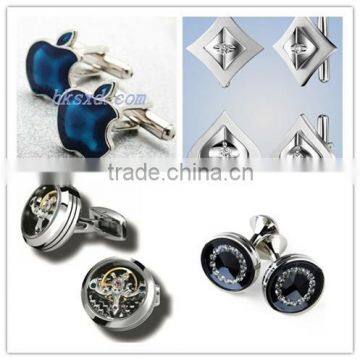 High quality men cufflink/Stainless steel cufflinks/crystal cufflink