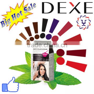 Dexe hot selling herbal extracts burgundy hair color cream