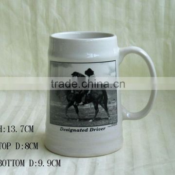 Ceramic beer mug with printing