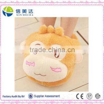 Wholesale plush slipper monkey head cartoon indoor slipper