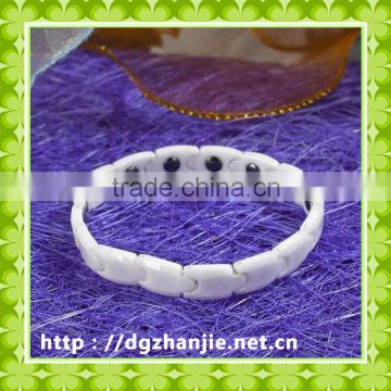 Germanium Magnet White Ceramic Bracelet for Women #13008