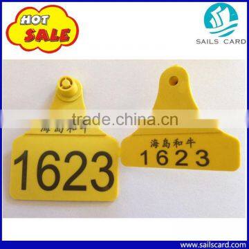 Yellow ear tag TPU material calf cattle ear tag in 78*56mm                        
                                                Quality Choice