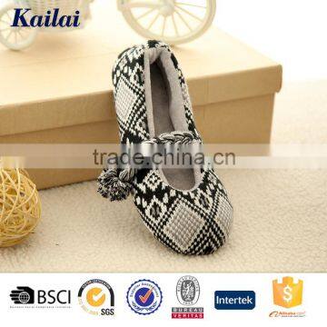 Knitting snake stripe cashmere flat ballet shoe