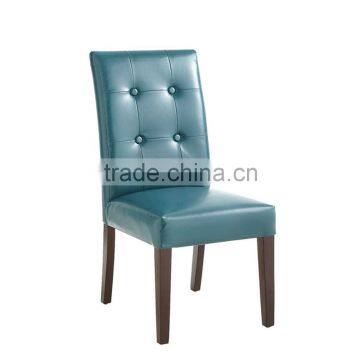 Blue high quality italian leather dining chair YA70164