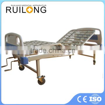 CE Quality Beauty Four PU Caster Hospital Bed With Steel Surface