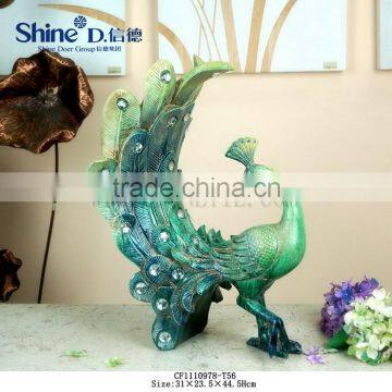 Resin artificial peacock decorative peacock birds for sale