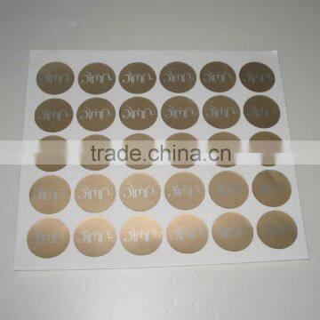 Newest waterproof Round label Paper Sticker