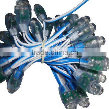 BLUE color led 12mm node,through-hole type,injection made,IP65 rated;DC5V input;0.1W;50pcs a string