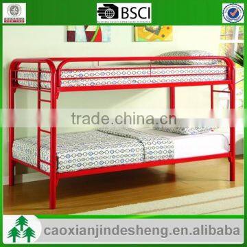 Customized School dormitory student use metal twin over twin bunk bed - Red TT-20