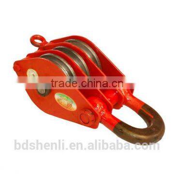 Chinese manufacturer closed shackle 3 wheel pulley block