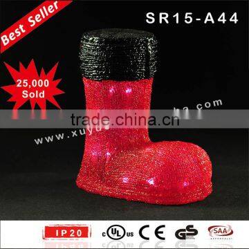 UL listed LED christmas red boot decorations made in china