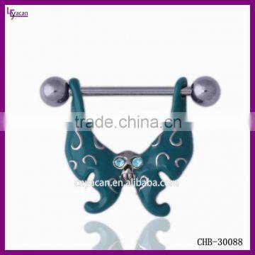 Body Jewelry Stores Rhinestone Butterfly Shape Nipple Piercing Jewelry