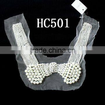 wholesale ladies pearl and beads handmade for garment neckline