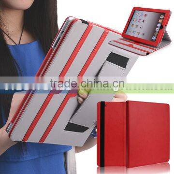 PU Leather Stand Case with Hand Strap for iPad 3