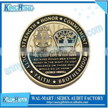 Gold plated soft enamel metal military coin