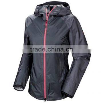 Ladies custom brand printed logo Waterproof and Windproof Rain Jacket