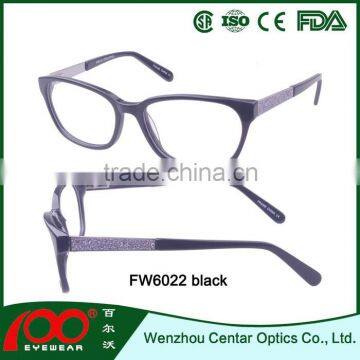 hotsale acetate with metal spring hinge temple spectacle frames eyeglasses