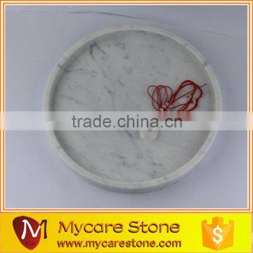 Wholesales Carrara white round dia 20cm marble tray