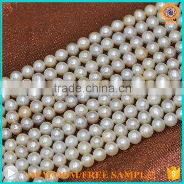 Bulk wholesale cheap 6mm round freshwater pearl strand