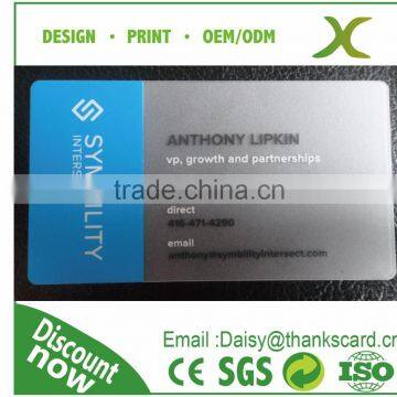 Free Design~~!! clear plastic business card/PVC transparent business card/ clear frosted business card