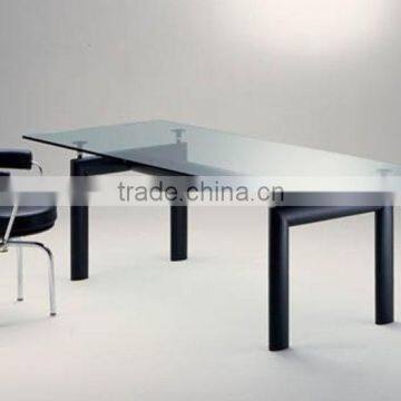 Le Corbusier Style Rectangular Tempered Glass Dining Table