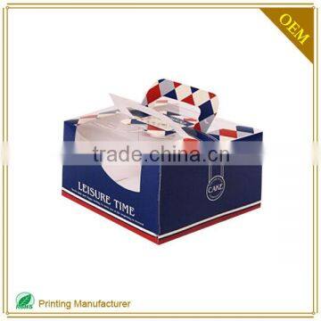 Printed Art Paper Cupcake Box Custom With Clear Window Insert Holder