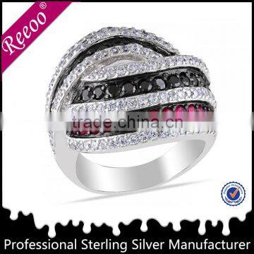 Turkish men's big silver ring, men's diamond ring