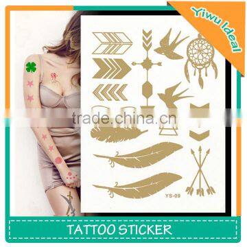 Body Jewelry Metal Flash Gold Foil Temporary Tattoos