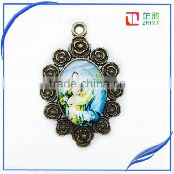 2015 factory product Maria and Jesus jewelry cabochon for Christmas brooch ,cameo brooch