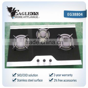 EG38804 88cm temper glass built-in gas hobs/ gas stove/ cooktop/ 3 Sabaf burners