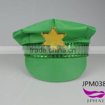 Sequin Strip Police Officer Hat Uniform Cap Party Octagonal Service Caps