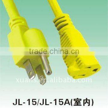 UL/CSA approved 3-way plug /socket NEMA 5-15p plug and socket indoor extension plug and socket JL-15/JL-15A