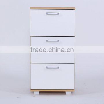 2016 fashion wooden night stand in high gloss E1 board to be finished for bedroom furinture set