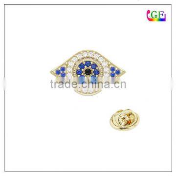 Silver Blue Crystal Evil Eye Lapel Pin