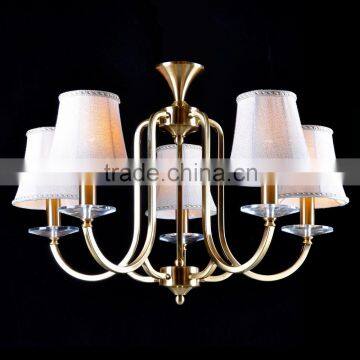 Candelabra chandelier with silk shade