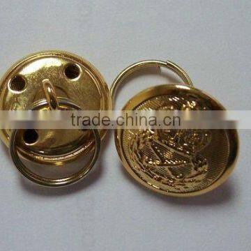 2014 New high quality wholesale custom gold brass button for jeans