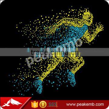 Wholesale Sport Run Man Rhinestone Transfers iron on rhinestone appliques