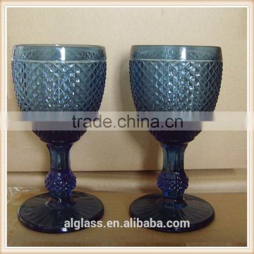 cheap heavy wine glasses wholesale blue wine glass