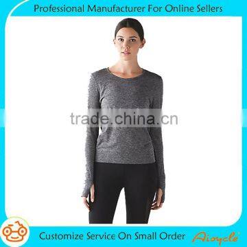 Wholesale t shirt design custom fitness yoga wear long sleeve t shirt