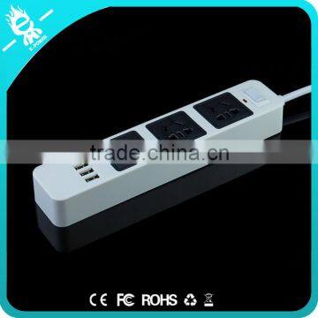 4 Usb 3-pin Plug Retractable Extension Pvc Multiple Power Socket With Switch photo-2