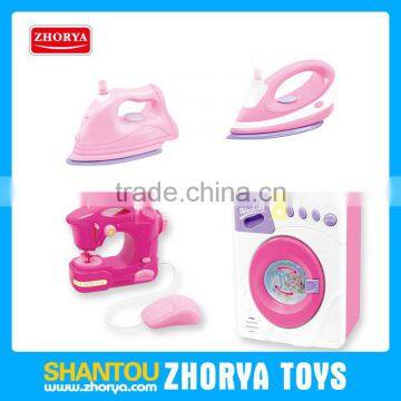 Pretend Play & Preschool Electric iron Washing Machine & Sewing machine Housework Wash clothes toys suit for baby girls